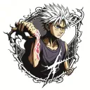 killua Hunter x hunter with lightning bolts tattoo design idea