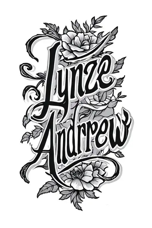 "Lynzee Andrew" old style font oil tattoo design idea