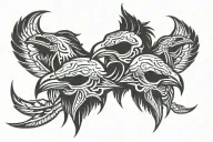 3 headed crow skull tattoo design idea