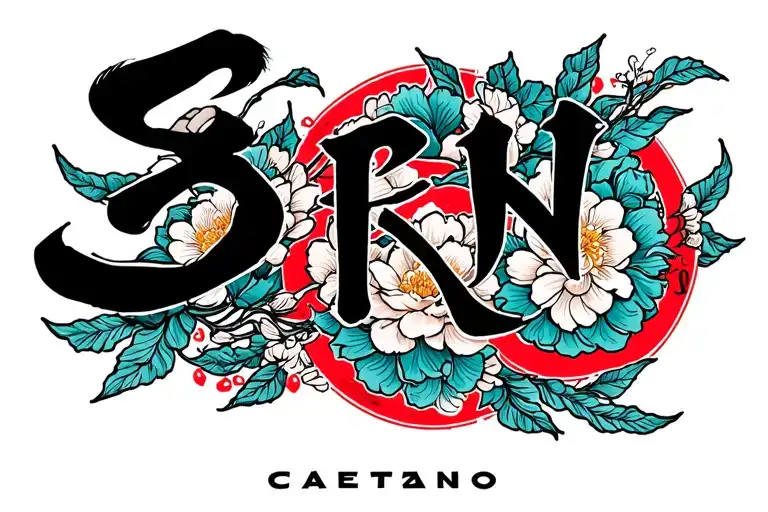 SRN NAME "CAETANO" WRITTEN tattoo design idea