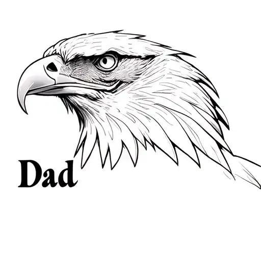 "Dad 01/02/1958-18/09/2024" eagle tattoo design idea