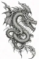 Dragon and Lightning Bolt tattoo design idea