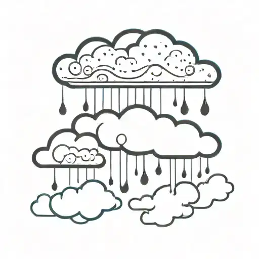 raining cloud with three eyes in the cloud tattoo design idea