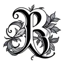 Cursive B tattoo design idea