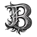 Cursive B tattoo design idea