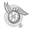 A unique tattoo design combining an angel wings motif with basketball elements and the number 12 tattoo design idea