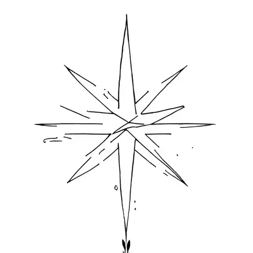 throrn shining star tattoo design idea