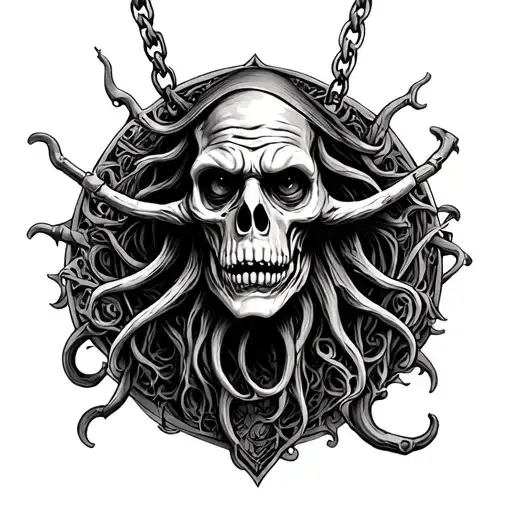 davy jones locket tattoo design idea