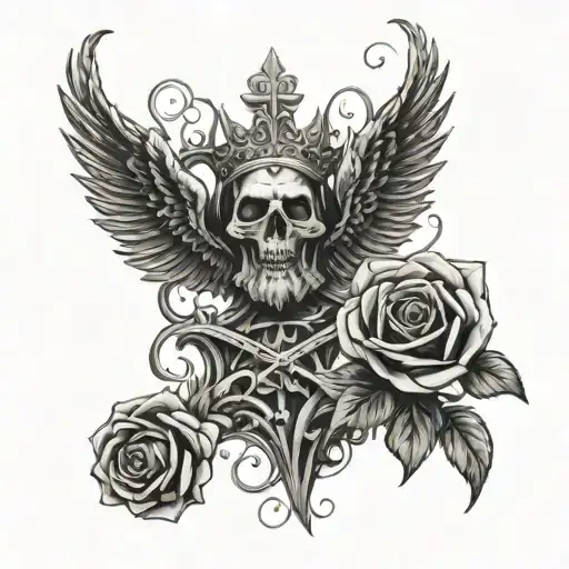 sinner and saint tattoo design idea