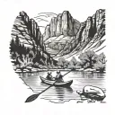 zion national park kayak tattoo design idea