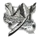 zion national park kayak tattoo design idea