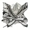 zion national park kayak tattoo design idea