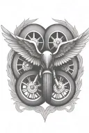 wing shaped race wheels  tattoo design idea