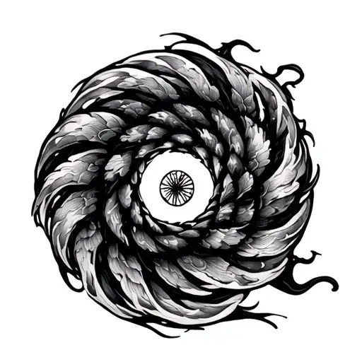 Japanese Spiral tattoo design idea