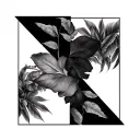 - [ ] The primary layout consists of two overlapping square outlines. one representing the geography of the Dominican Re tattoo design idea