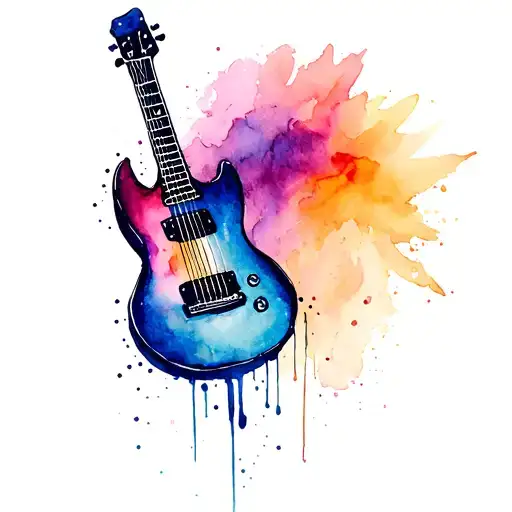 guitar and harmonica for my dad and uncle who passed away  tattoo design idea