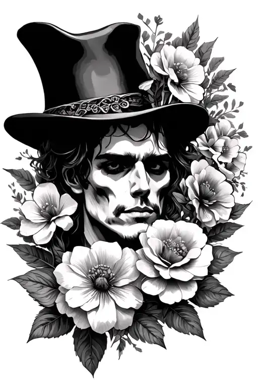 jack of all trades with flowers tattoo design idea