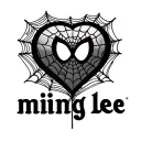 "ming lee " spider-man  with a web heart tattoo design idea