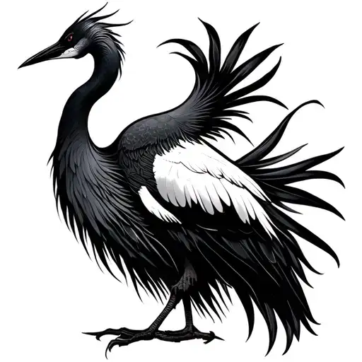 Crane Japanese tattoo design idea