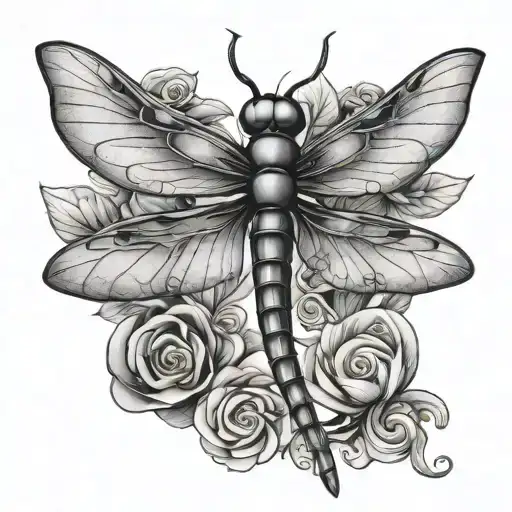 cartoon dragonfly for men tattoo design idea