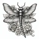 cartoon dragonfly for men tattoo design idea