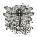 cartoon dragonfly for men tattoo design idea