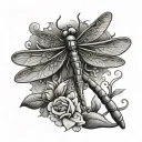 cartoon dragonfly for men tattoo design idea