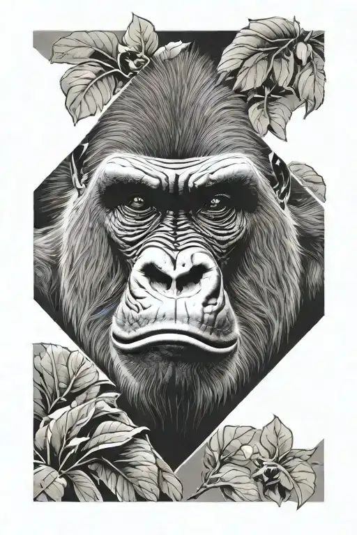 gorilla face tattoo design idea