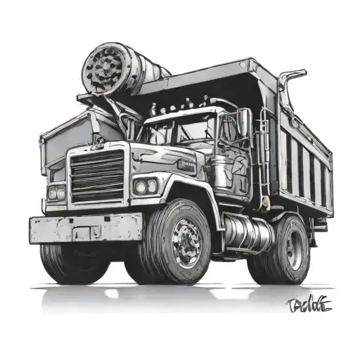 Tri axle dump truck tattoo design idea