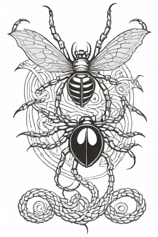 medusa and black widow spider tattoo design idea
