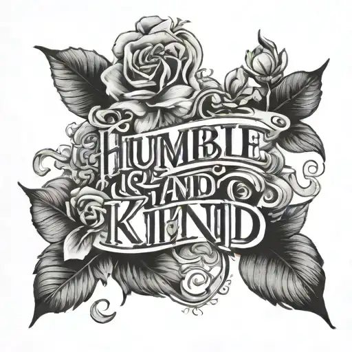 humble & kind word tattoo design idea