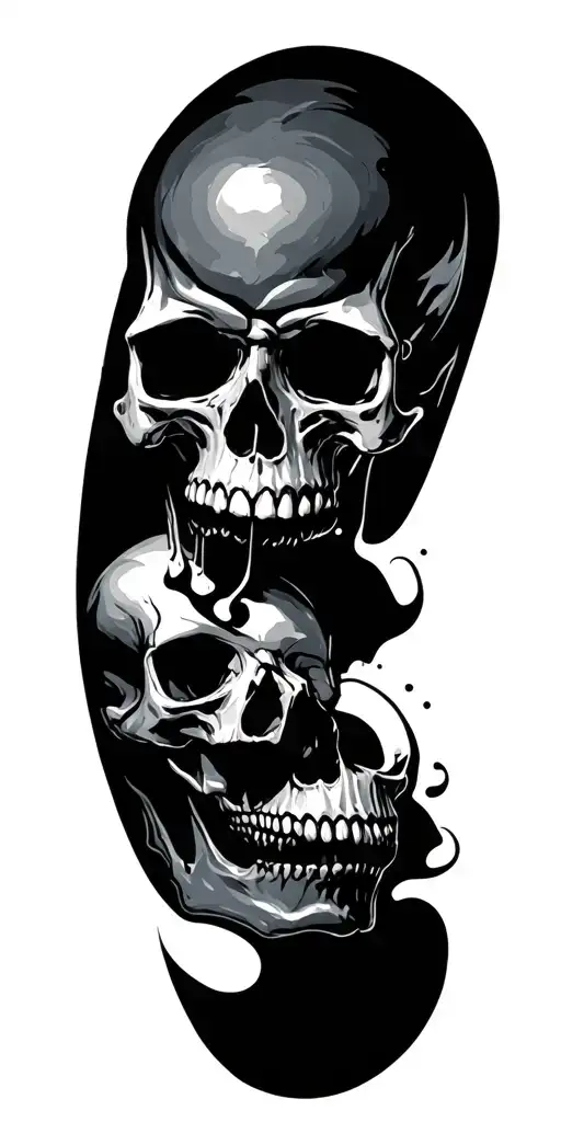 skulls representing dark periods tattoo design idea