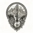 Music, Peace and Mountain Inspired tattoo design tattoo design idea