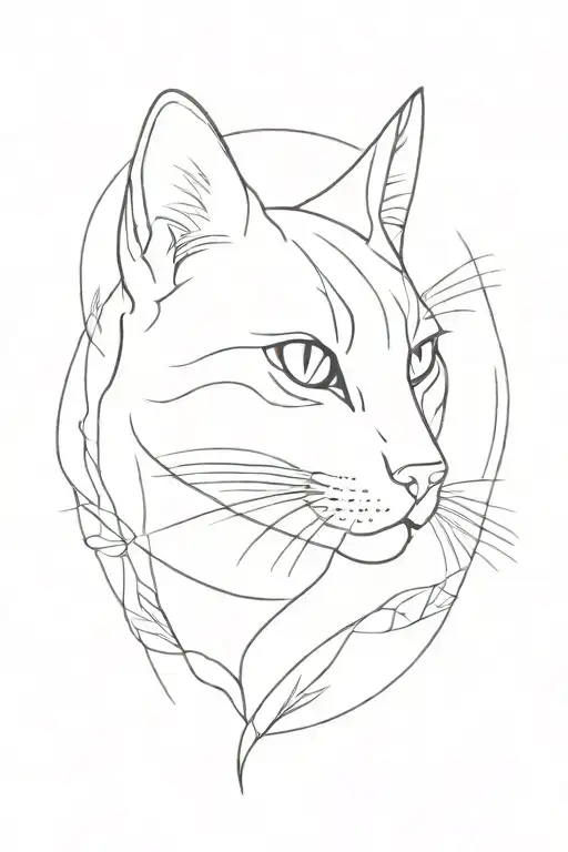 cat memorial piece tattoo design idea