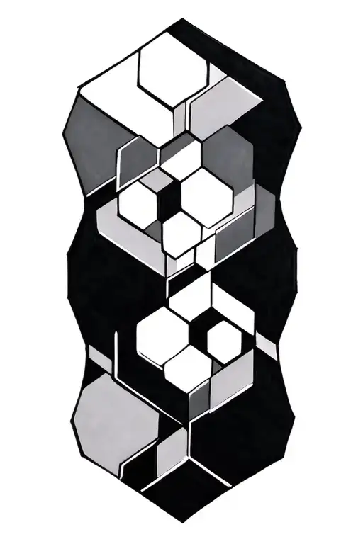 Hexagons tattoo design idea