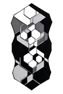 Hexagons tattoo design idea