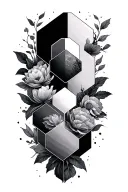 Hexagons tattoo design idea