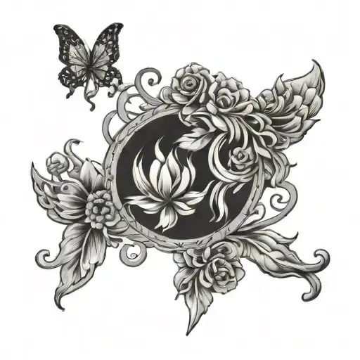 words "ana+zari 4L tattoo design idea