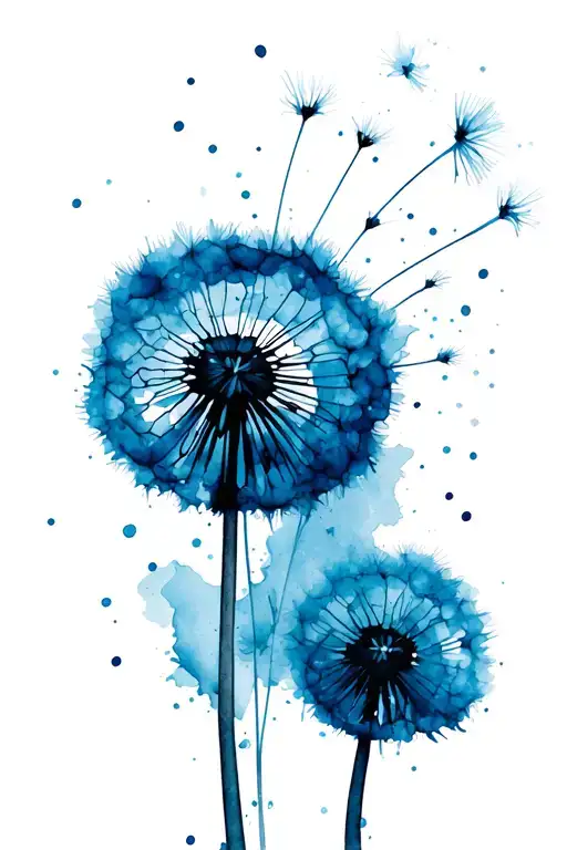 dandelion blowing tattoo design idea