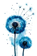 dandelion blowing tattoo design idea