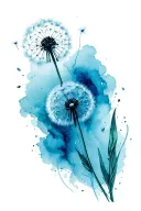 dandelion blowing tattoo design idea