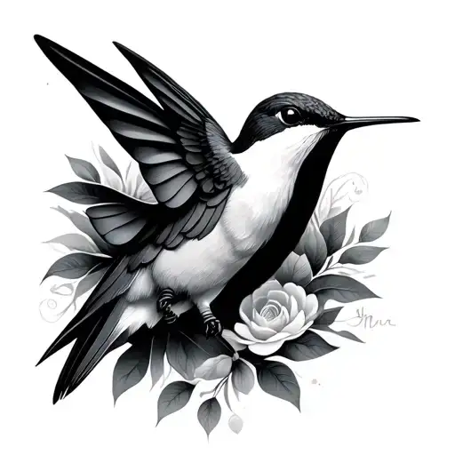 hummingbird infinity symbol tattoo design idea