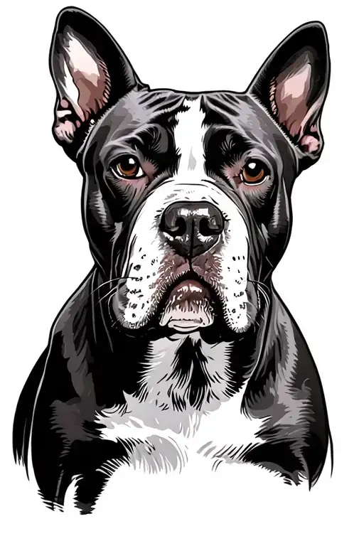 English bull terrier and American bulldog tattoo design idea