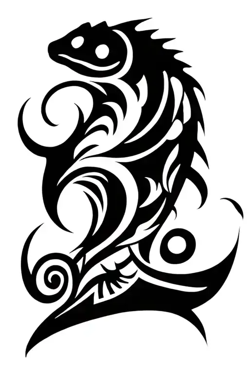Tattoo tribal chameleon tattoo design idea