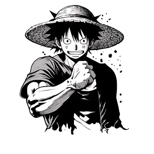 luffy punch tattoo design idea