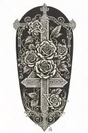 Western,Playing Cards, Roses,Barbed wire,Cross tattoo design idea