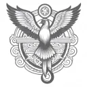 the bird is geometric with straight shapes tattoo design idea