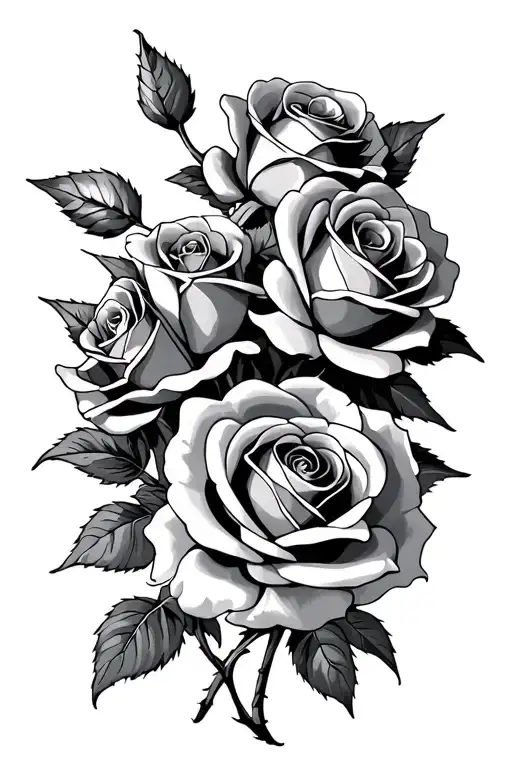wilting roses intertwined tattoo design idea