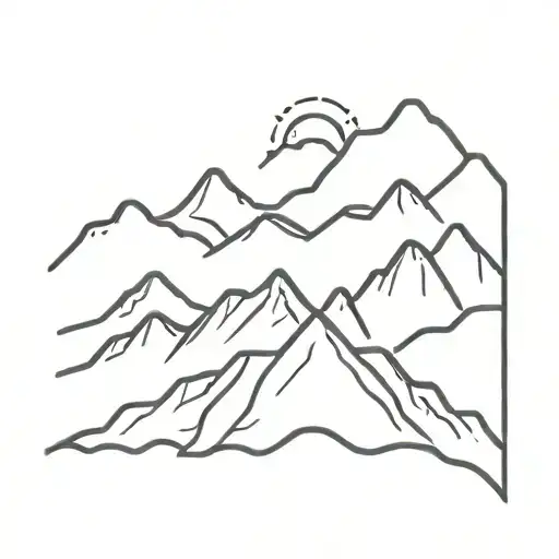 Christian patriotic mountain simple tattoo tattoo design idea