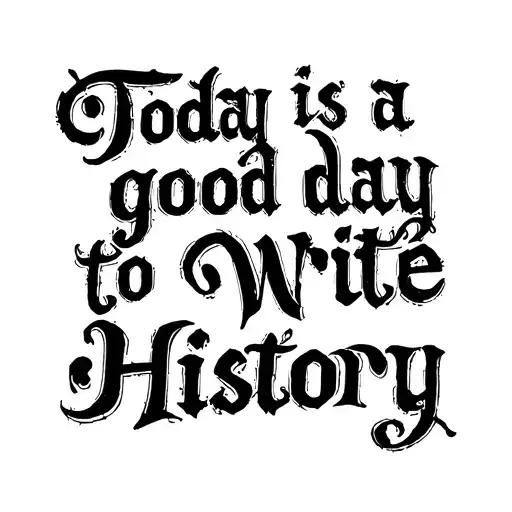 Letter "Today is a good day to write history" tattoo design idea
